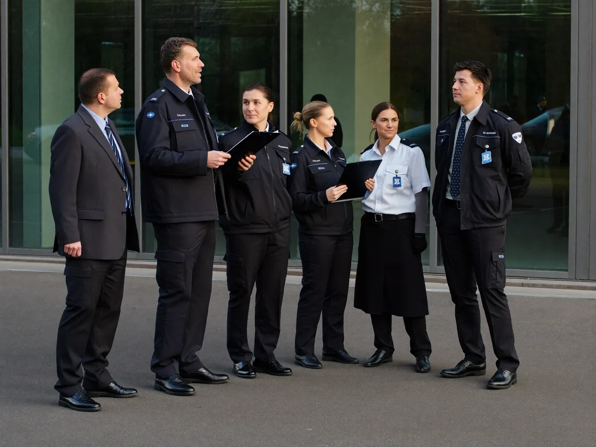 Das Team von EP Security Service bei der Einsatzbesprechung